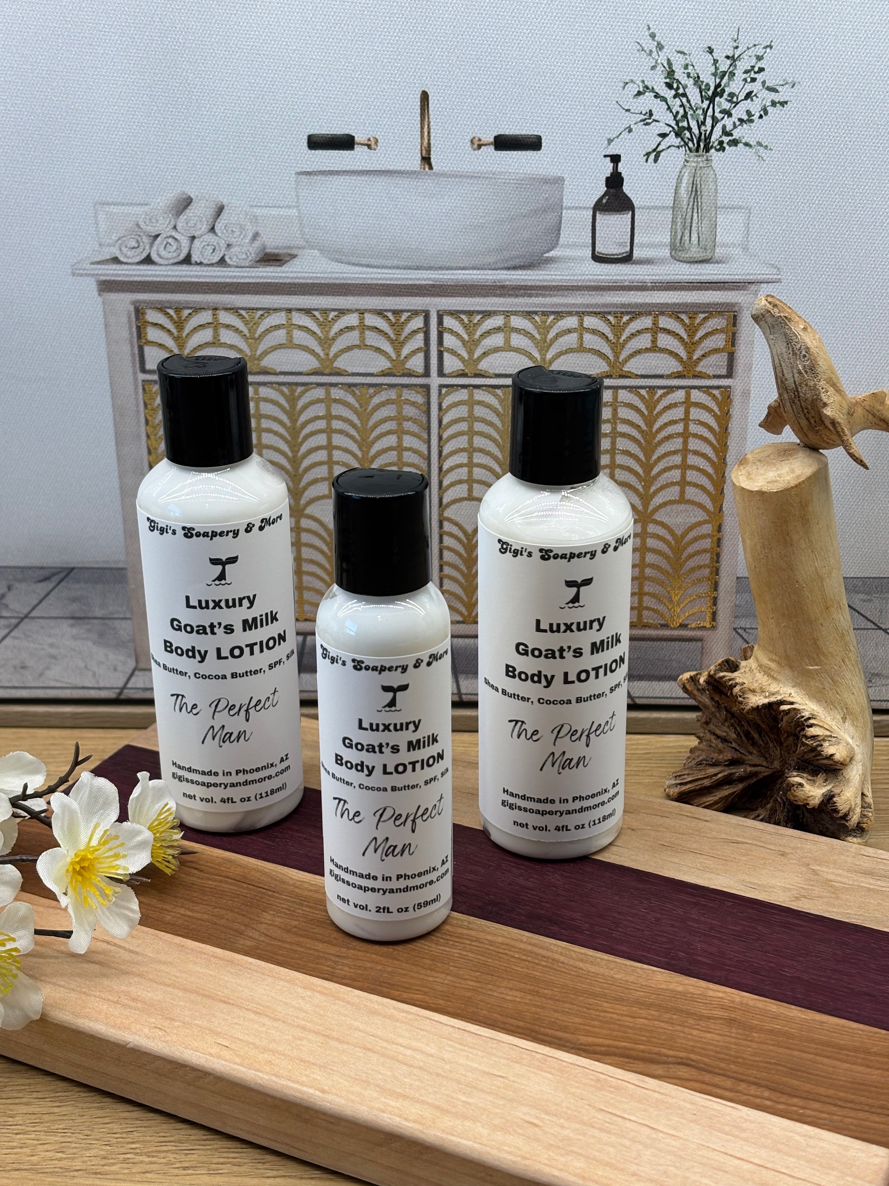 The Perfect Man (Goat’s Milk, SPF) Lotion w/Shea & Cocoa Butters
